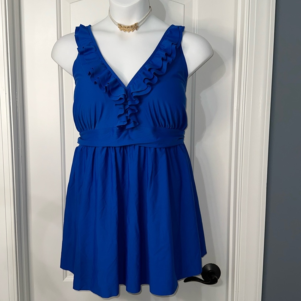 BLOOM CHIC Size 22-24 NWT BLUE SWIMDRESS / SWIMSUIT